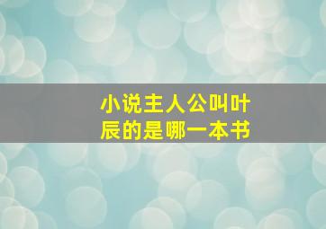 小说主人公叫叶辰的是哪一本书