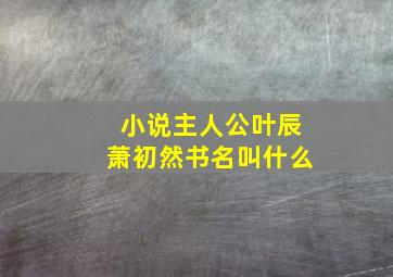 小说主人公叶辰萧初然书名叫什么