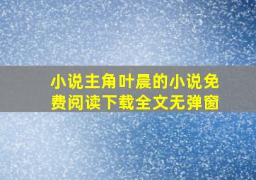 小说主角叶晨的小说免费阅读下载全文无弹窗