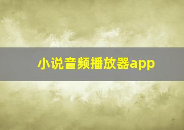 小说音频播放器app