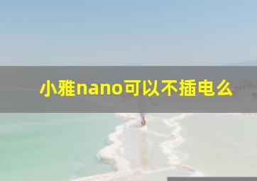 小雅nano可以不插电么