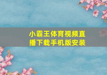 小霸王体育视频直播下载手机版安装