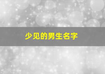 少见的男生名字