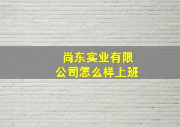 尚东实业有限公司怎么样上班