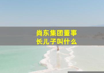 尚东集团董事长儿子叫什么