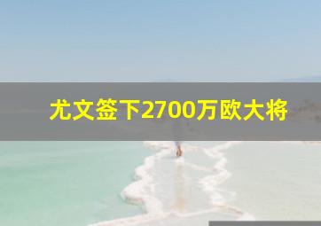 尤文签下2700万欧大将