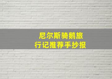 尼尔斯骑鹅旅行记推荐手抄报