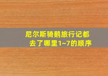 尼尔斯骑鹅旅行记都去了哪里1~7的顺序