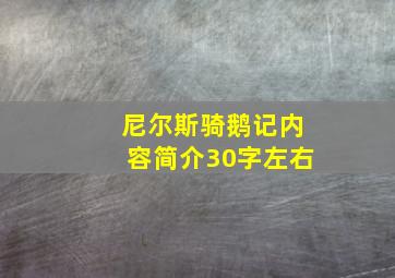 尼尔斯骑鹅记内容简介30字左右