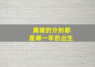 属猪的分别都是哪一年的出生