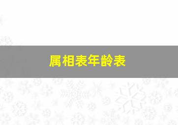 属相表年龄表