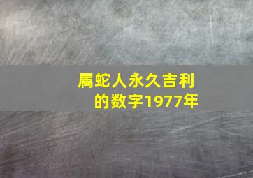 属蛇人永久吉利的数字1977年