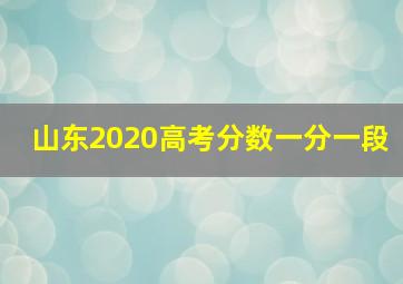 山东2020高考分数一分一段