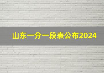 山东一分一段表公布2024