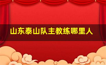 山东泰山队主教练哪里人