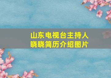 山东电视台主持人晓晓简历介绍图片