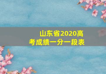 山东省2020高考成绩一分一段表