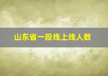 山东省一段线上线人数