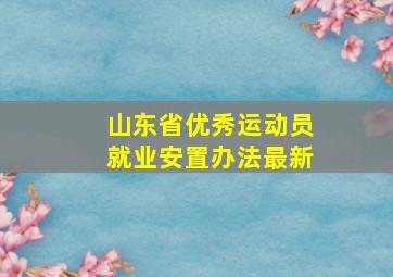 山东省优秀运动员就业安置办法最新