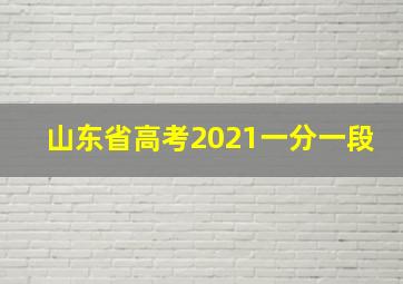 山东省高考2021一分一段