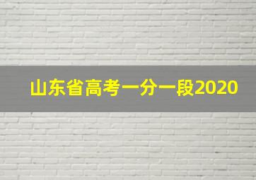 山东省高考一分一段2020