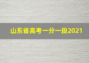 山东省高考一分一段2021