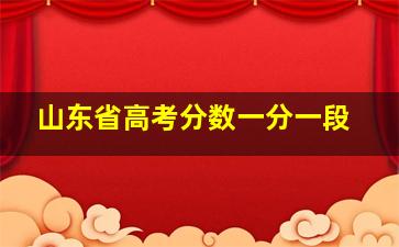 山东省高考分数一分一段