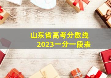 山东省高考分数线2023一分一段表