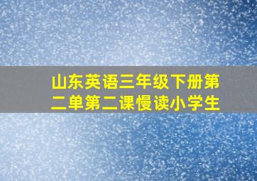 山东英语三年级下册第二单第二课慢读小学生