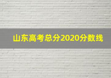 山东高考总分2020分数线