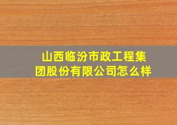 山西临汾市政工程集团股份有限公司怎么样