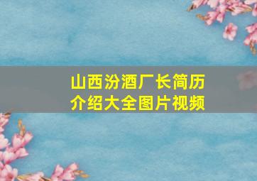 山西汾酒厂长简历介绍大全图片视频