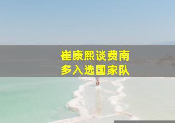 崔康熙谈费南多入选国家队