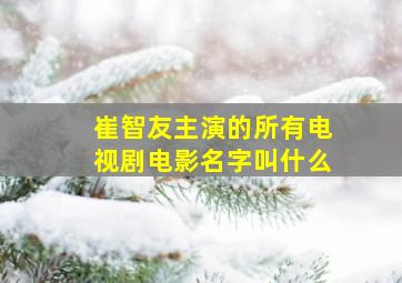 崔智友主演的所有电视剧电影名字叫什么