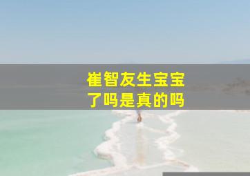 崔智友生宝宝了吗是真的吗