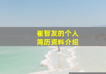 崔智友的个人简历资料介绍