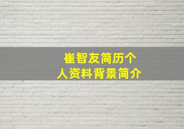 崔智友简历个人资料背景简介