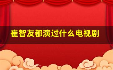 崔智友都演过什么电视剧