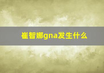 崔智娜gna发生什么