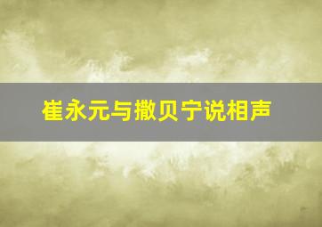 崔永元与撒贝宁说相声