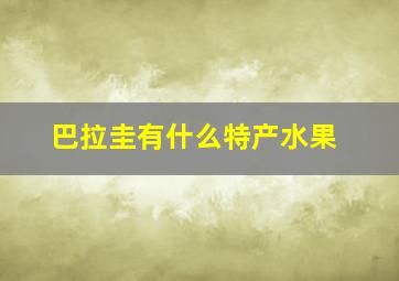 巴拉圭有什么特产水果