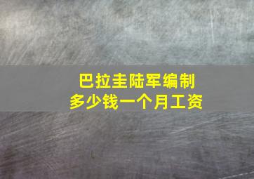 巴拉圭陆军编制多少钱一个月工资