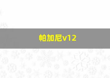 帕加尼v12