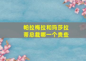 帕拉梅拉和玛莎拉蒂总裁哪一个贵些