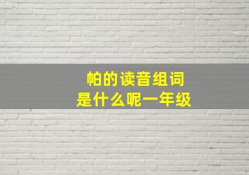 帕的读音组词是什么呢一年级