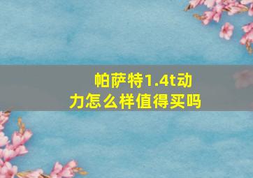 帕萨特1.4t动力怎么样值得买吗