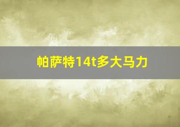 帕萨特14t多大马力