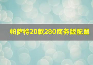 帕萨特20款280商务版配置