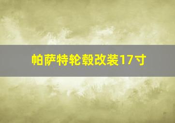 帕萨特轮毂改装17寸