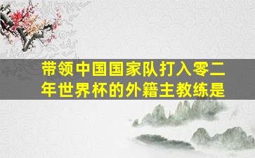 带领中国国家队打入零二年世界杯的外籍主教练是